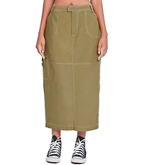 YMI Jeanswear Mid Rise Cargo Maxi Skirt
