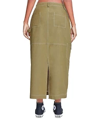 YMI Jeanswear Mid Rise Cargo Maxi Skirt