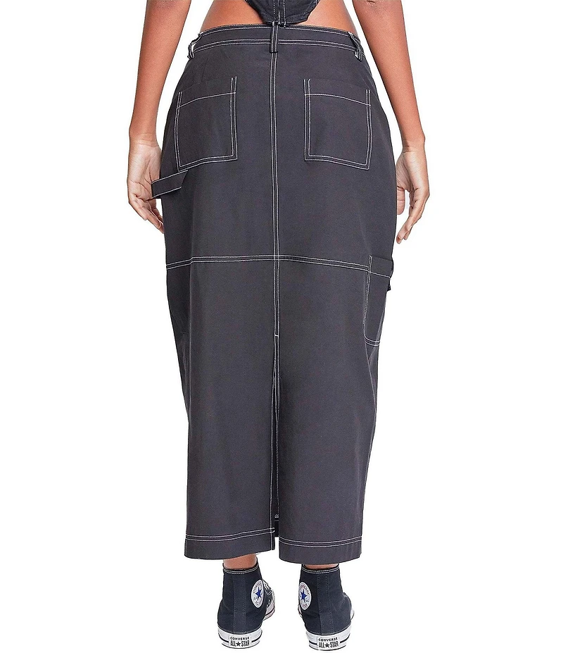 YMI Jeanswear Mid Rise Cargo Maxi Skirt