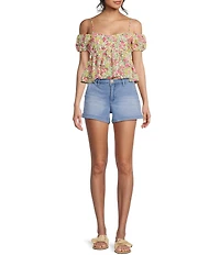 YMI Jeanswear Mid Rise Denim Trouser Shorts