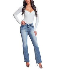 YMI Jeanswear Mid Rise Heavy Stitch Bootcut Jeans