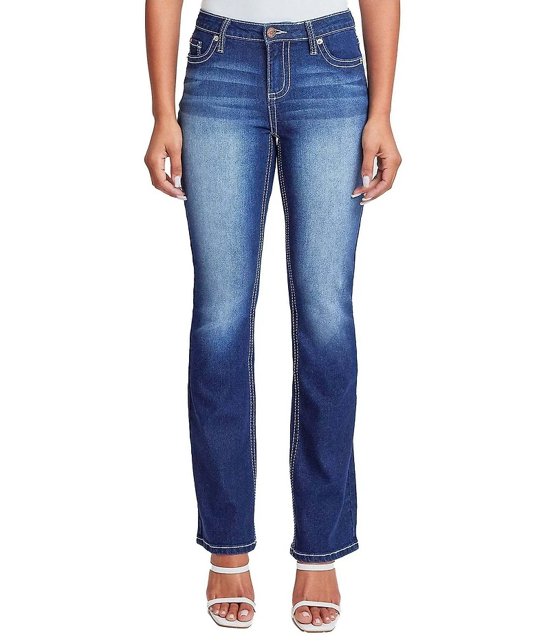 YMI Jeanswear Mid Rise Heavy Stitch Bootcut Jeans