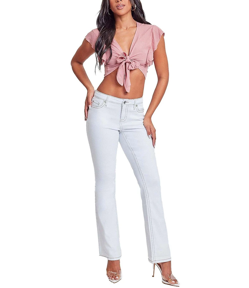 YMI Jeanswear Mid Rise Heavy Stitch Bootcut Jeans