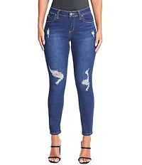 YMI Jeanswear Mid Rise Ripped Skinny Jeans