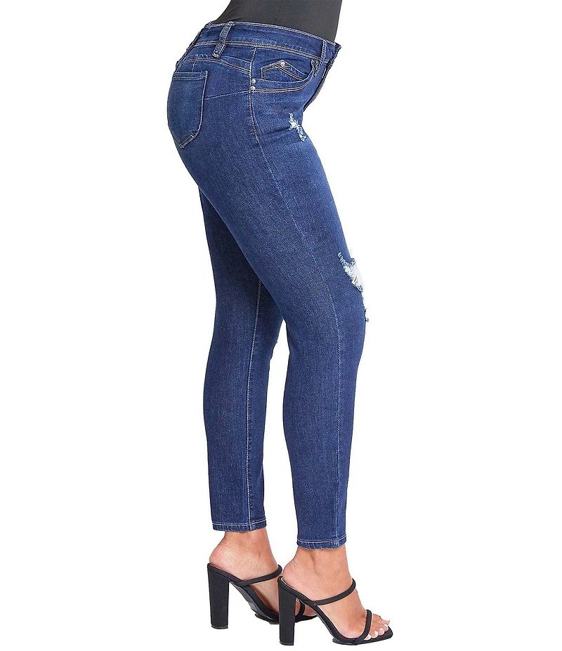 YMI Jeanswear Mid Rise Ripped Skinny Jeans