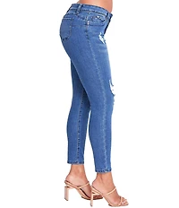 YMI Jeanswear Mid Rise Ripped Skinny Jeans