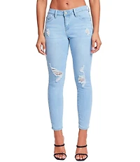 YMI Jeanswear Mid Rise Ripped Skinny Jeans