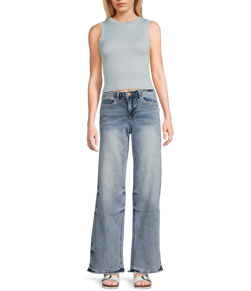 YMI Jeanswear Mid Rise Wide Leg Jeans