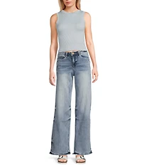 YMI Jeanswear Mid Rise Wide Leg Jeans