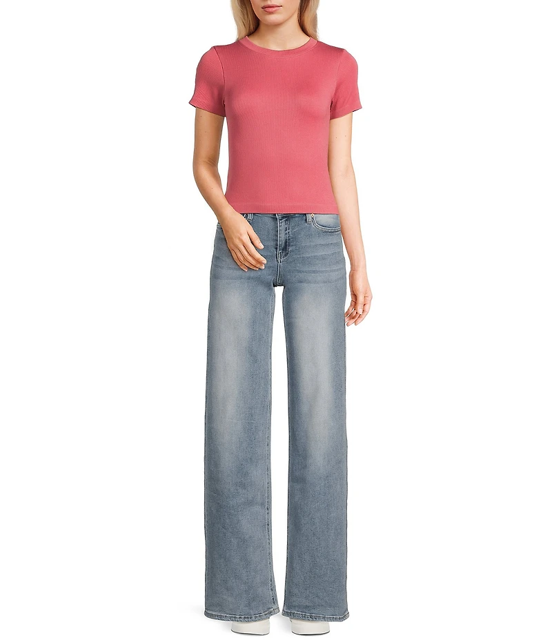 YMI Jeanswear Mid Rise Wide Leg Jeans