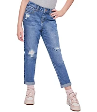 YMI Jeanswear Big Girls Taylor High-Rise Relaxed Fit Cuffed Jeans