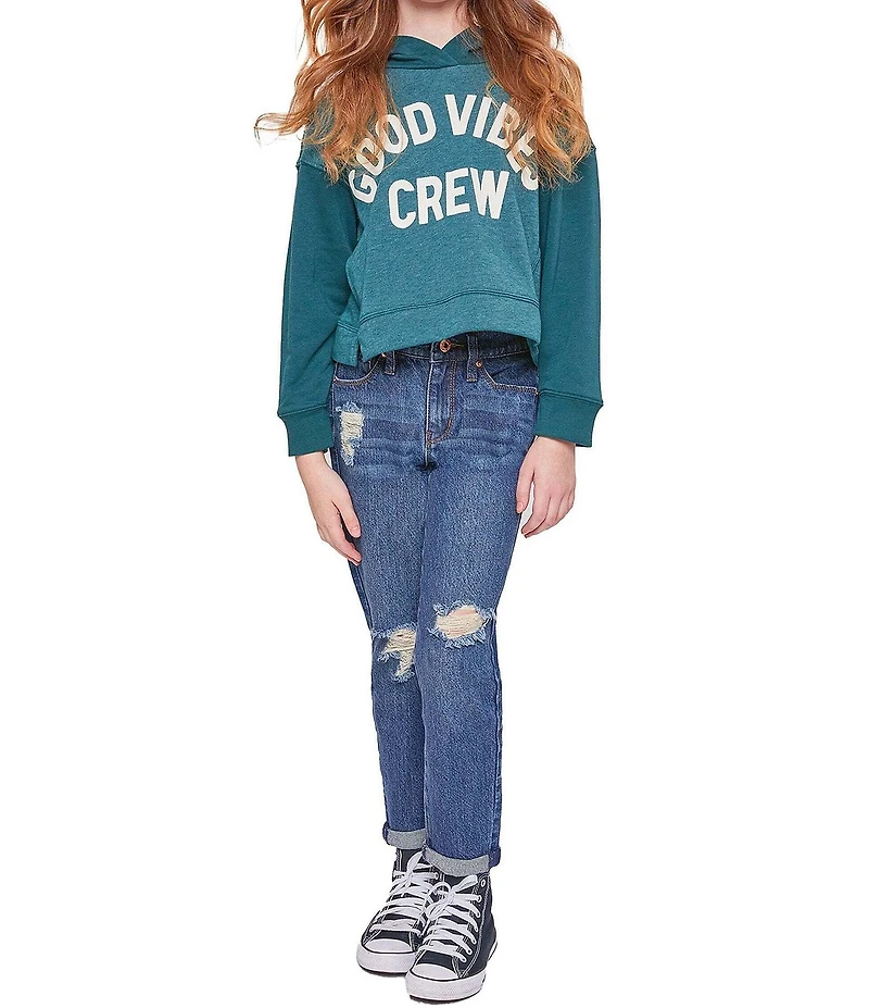 YMI Jeanswear Big Girls Taylor High-Rise Relaxed Fit Cuffed Jeans