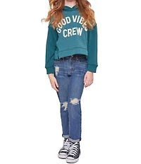 YMI Jeanswear Big Girls Taylor High-Rise Relaxed Fit Cuffed Jeans