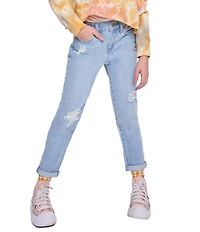 YMI Jeanswear Big Girls Taylor High-Rise Relaxed Fit Cuffed Jeans
