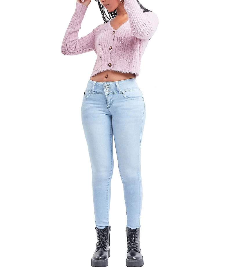 YMI Jeanswear Wbb Repreve High Rise Fray Panel Skinny Jeans