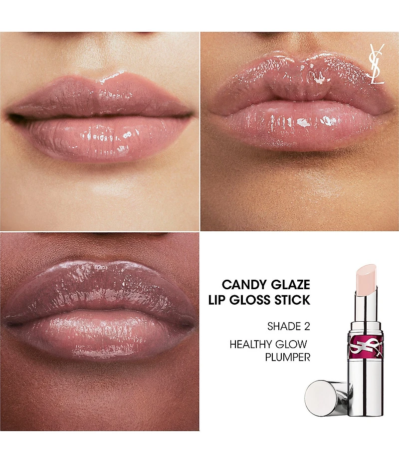 Yves Saint Laurent Candy Glaze Lip Gloss Stick and YSL Loveshine Plumping Lip Oil Gloss Glossy Lips Duo Gift Set