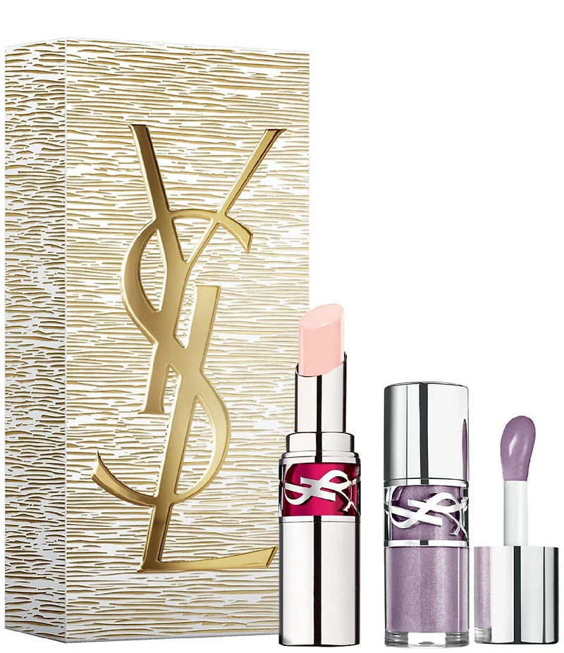 Yves Saint Laurent Candy Glaze Lip Gloss Stick and YSL Loveshine Plumping Lip Oil Gloss Glossy Lips Duo Gift Set