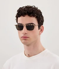 Yves Saint Laurent Men's Metal Lettering Logo 57mm Rectangle Sunglasses