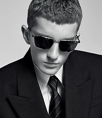 Yves Saint Laurent Men's Metal Lettering Logo 57mm Rectangle Sunglasses