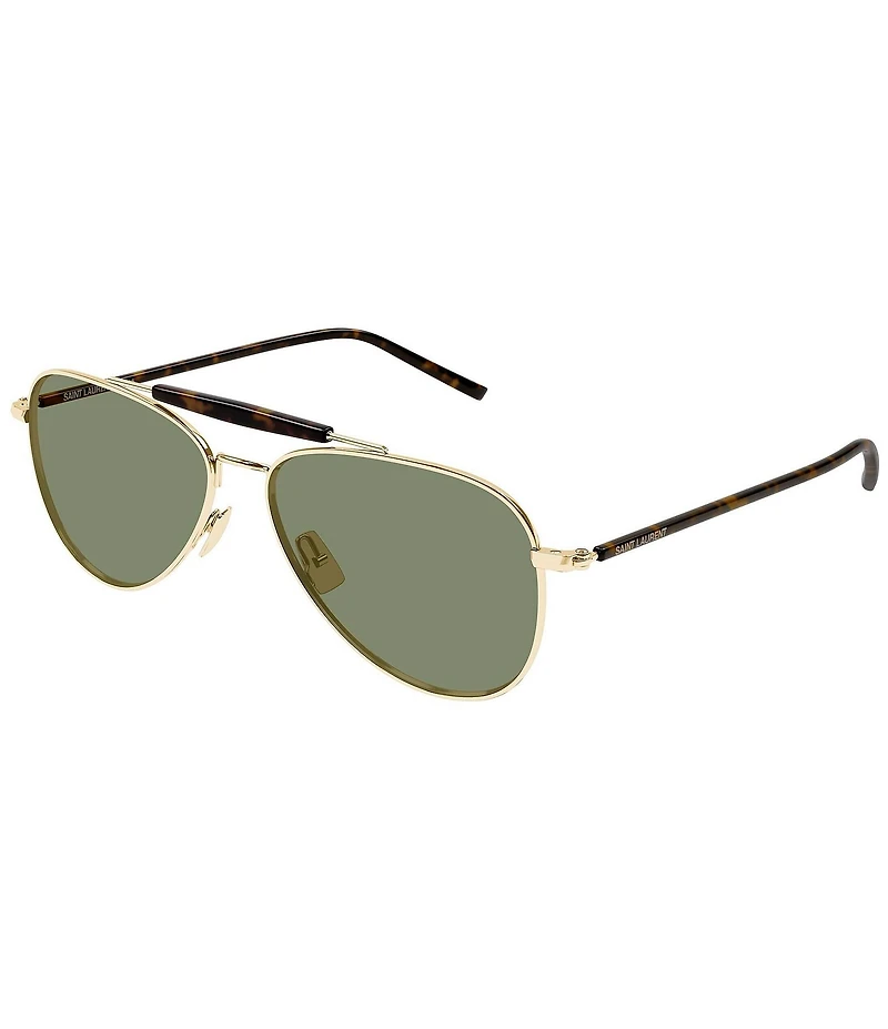 Yves Saint Laurent Men's SL Logo 57mm Navigator Sunglasses