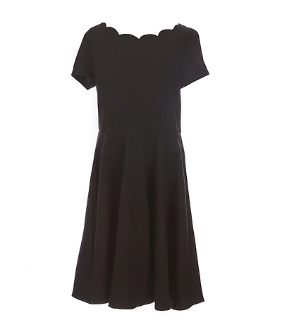 Zunie Big Girls Scallop Neckline A-Line Dress