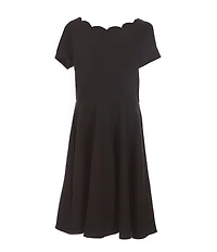Zunie Big Girls Scallop Neckline A-Line Dress