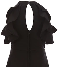 Zunie Big Girls Cold-Shoulder Ruffled Fit-And-Flare Dress