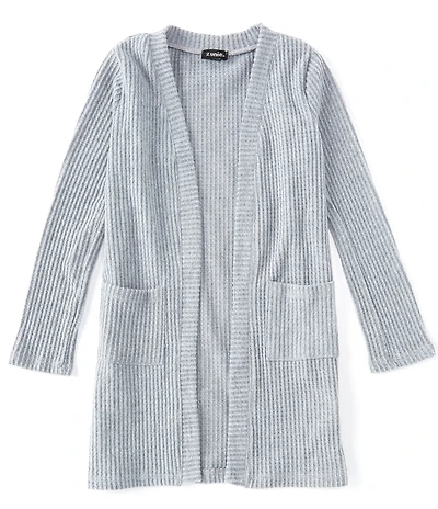 Zunie Big Girls Long-Sleeve Waffle-Knit Cardigan