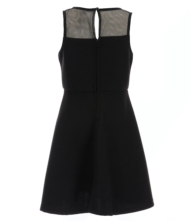 Zunie Big Girls Sleeveless Illusion Neckline Ottoman Skater Dress