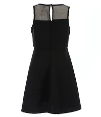 Zunie Big Girls Sleeveless Illusion Neckline Ottoman Skater Dress