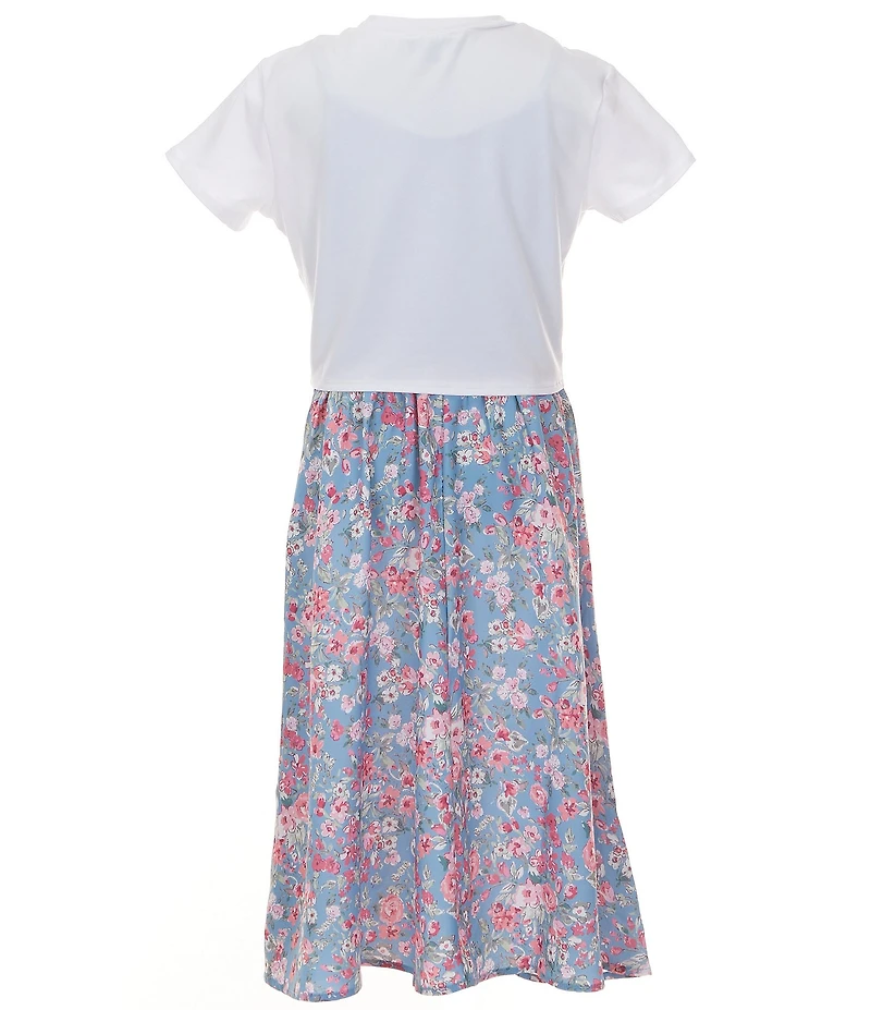 Zunie Big Girls Short Sleeve Cowgirl Graphic T-Shirt & Sleeveless Solid/Printed A-Line Dress