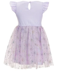 Zunie Little Girls Shimmer Bodice Sequin Waistline Glitter Flower Mesh Dress