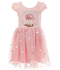 Zunie Little Girls Puff Sleeve Cowgirl Tutu Dress