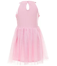 Zunie Little Girls Sleeveless Daisy-Motif Crocheted-Bodice/Mesh Tutu-Skirted Dress