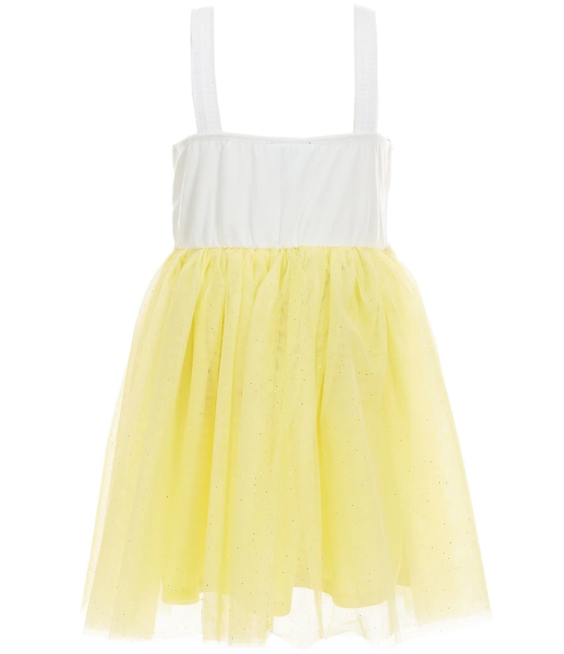 Zunie Little Girls Sleeveless Patterned Crocheted Bodice/Mesh-Tutu-Skirted Dress