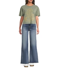 Zutter Knit Crew Neck Short Sleeve Cowboy Boots Tee