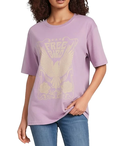 Zutter Knit Crew Neck Short Sleeve Free Bird Tee