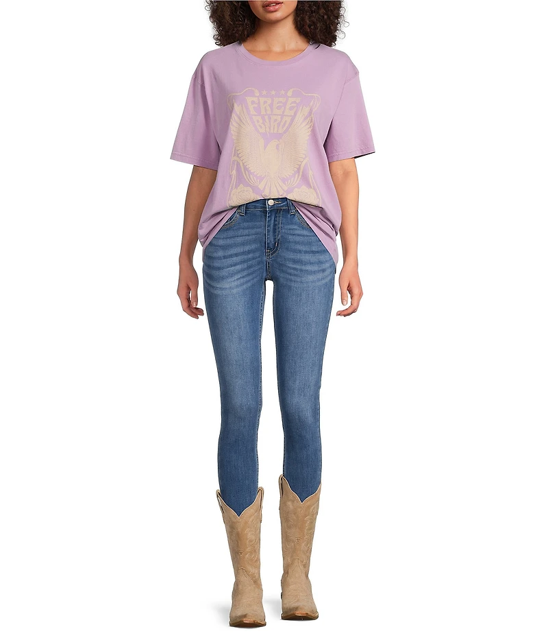 Zutter Knit Crew Neck Short Sleeve Free Bird Tee