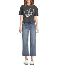 Zutter Knit Crew Neck Short Sleeve Howdy Horseshoe Graphic Tee