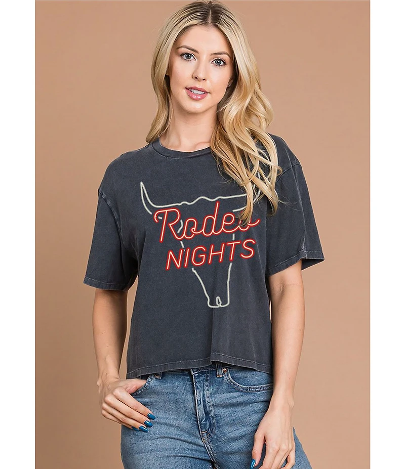 Zutter Knit Short Sleeve Rodeo Nights Western Tee