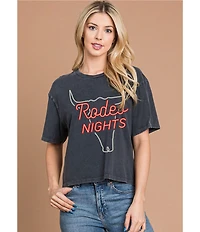 Zutter Knit Short Sleeve Rodeo Nights Western Tee