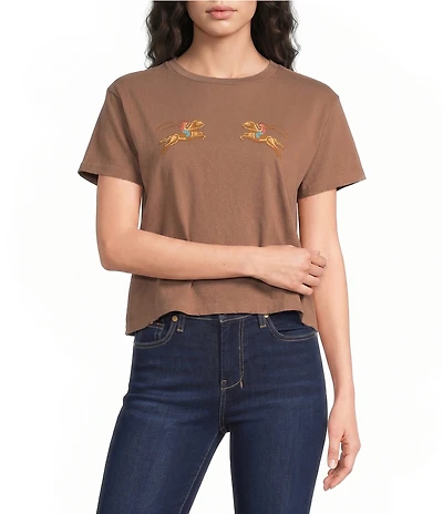 Zutter Knit Two Horses Western Crew Neck Short Sleeve Tee