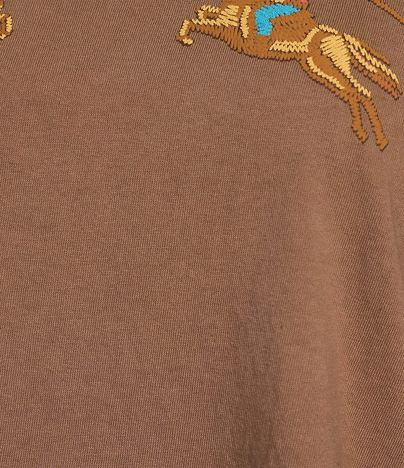 Zutter Knit Two Horses Western Crew Neck Short Sleeve Tee