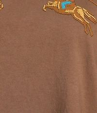 Zutter Knit Two Horses Western Crew Neck Short Sleeve Tee