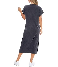 Zutter Long Horn Western Short Sleeve T Shirt Midi Dress