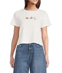 Zutter Western Knit Crew Neck Short Sleeve Cropped Tee