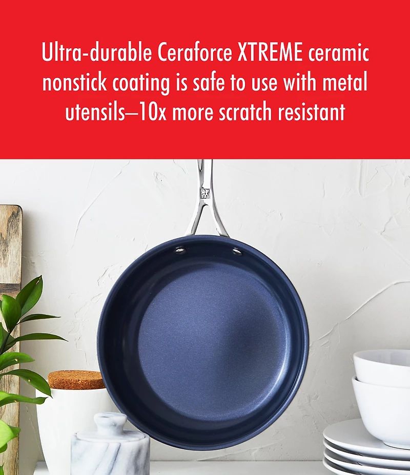Zwilling Clad CFX Stainless Steel Ceramic Coating Fry Pan, 8#double;