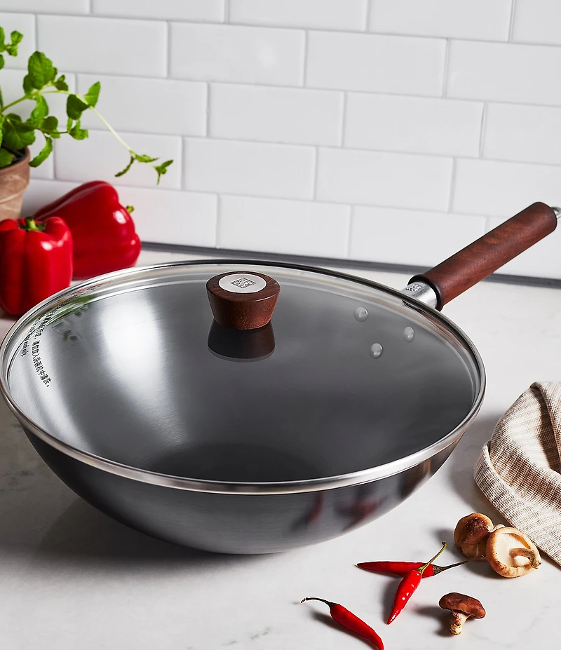 Zwilling Dragon 12#double; Carbon Steel Wok with Lid