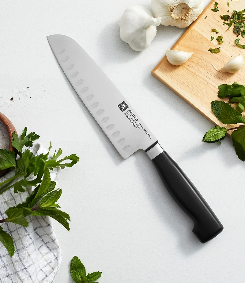 Zwilling Four Star 7#double; Hollow Edge Santoku Knife