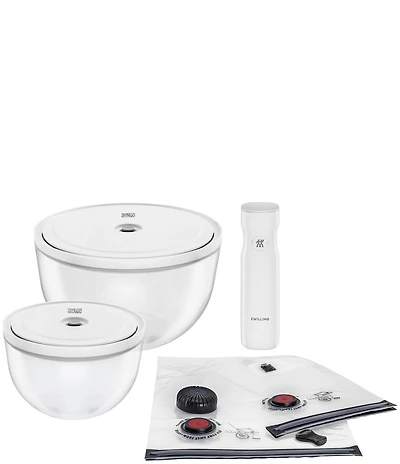 Zwilling Fresh & Save Bowls 9-Piece Glass Vacuum Bowl Starter Set